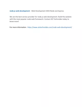 node js web development web development with node