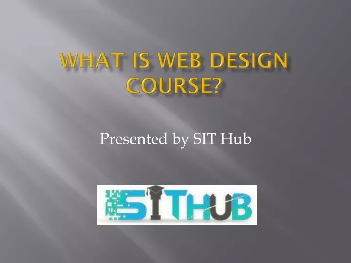 what is web design course