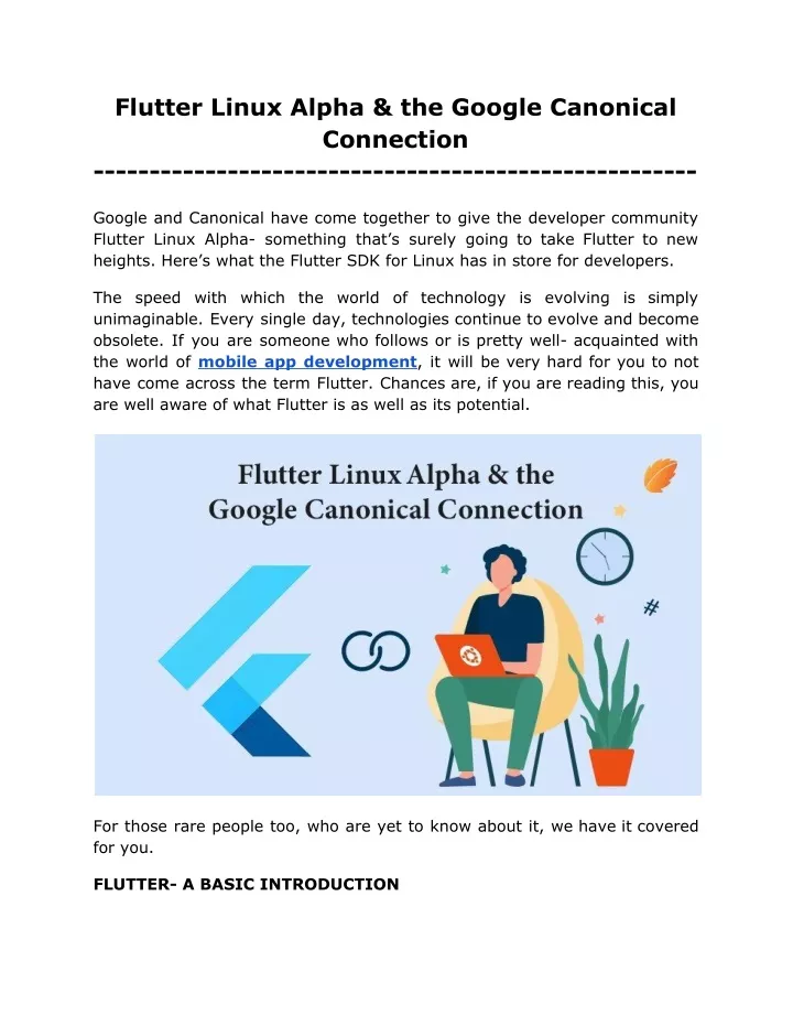 flutter linux alpha the google canonical