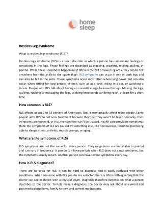restless leg syndrome