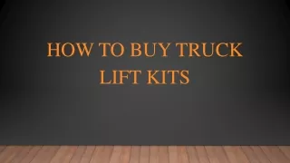 How To Buy Truck Lift Kits