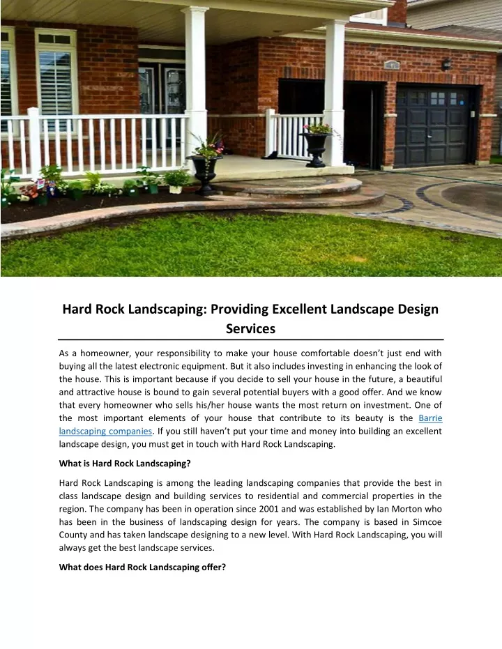 hard rock landscaping providing excellent