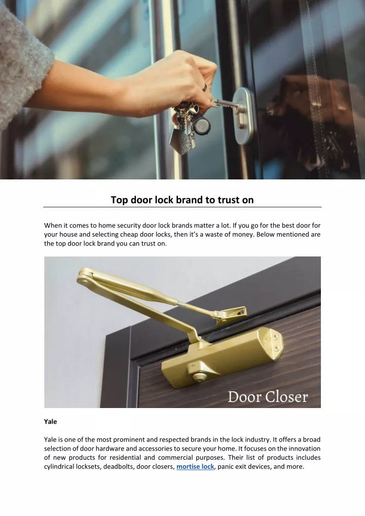 top door lock brand to trust on when it comes