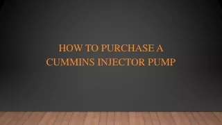 How To Purchase A Cummins Injector Pump