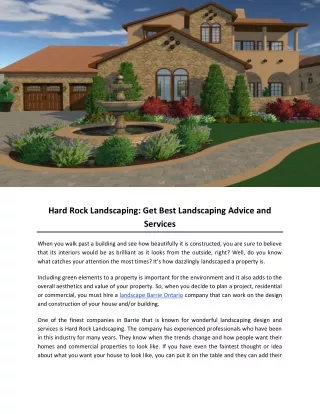 Hard Rock Landscaping: Get Best Landscaping Advice and Services