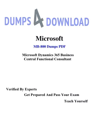 MB-800 Exam Dumps | Get Valid MB-800 Question Answer | Dumps4Download