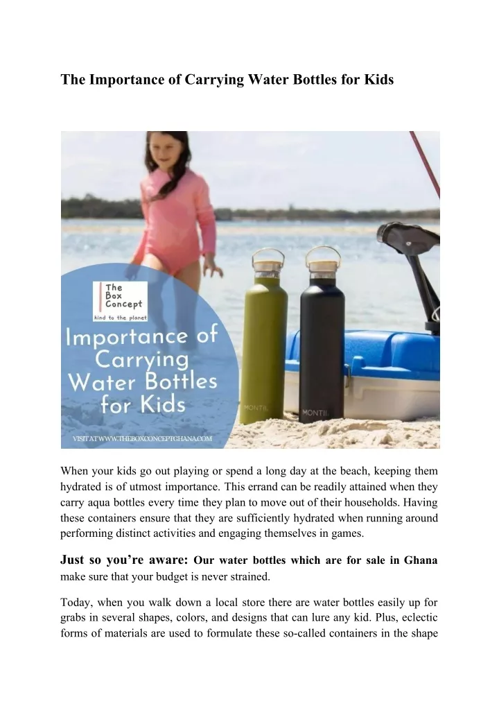 the importance of carrying water bottles for kids