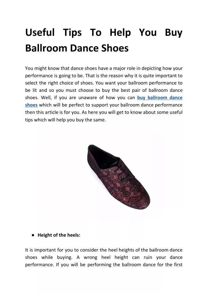 useful tips to help you buy ballroom dance shoes
