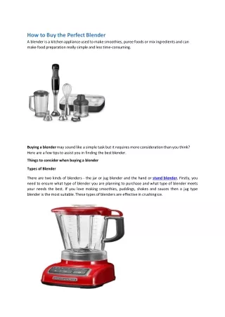 how to buy the perfect blender a blender
