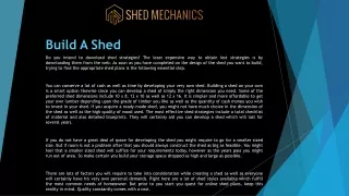 build a shed