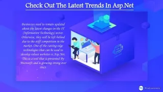 check out the latest trends in asp net