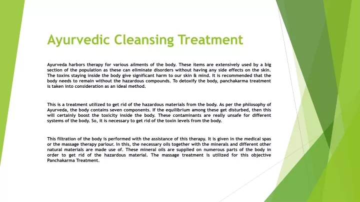 ayurvedic cleansing treatment