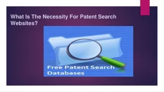 What Is The Necessity For Patent Search Websites?