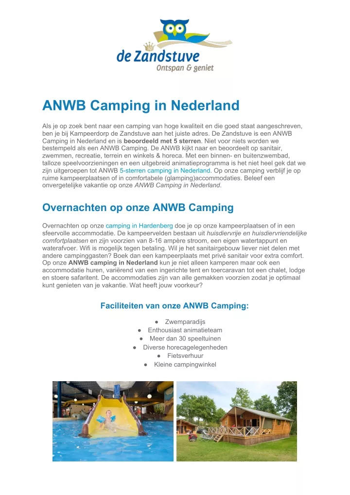 anwb camping in nederland