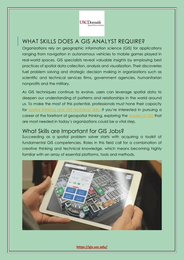 what skills does a gis analyst require