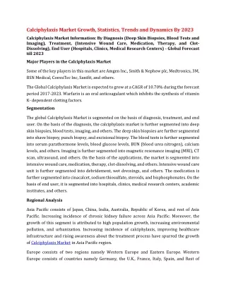 calciphylaxis market growth statistics trends