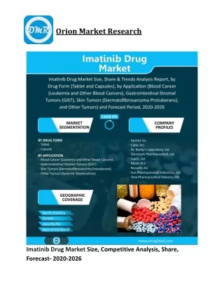 Imatinib Drug Market Size, Competitive Analysis, Share, Forecast- 2020-2026