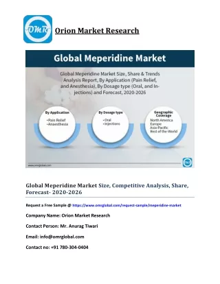 Global Meperidine Market Size, Competitive Analysis, Share, Forecast- 2020-2026