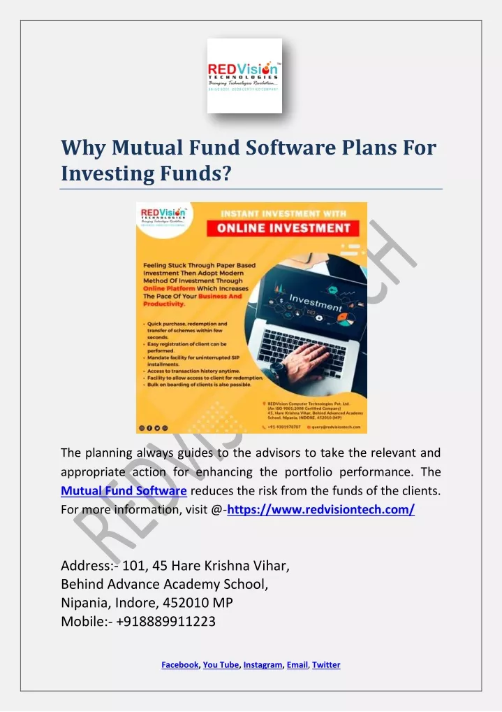 why mutual fund software plans for investing funds
