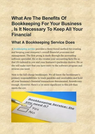 Accounting Services & Bookkeeping Services | Professional Bookkeeping Services