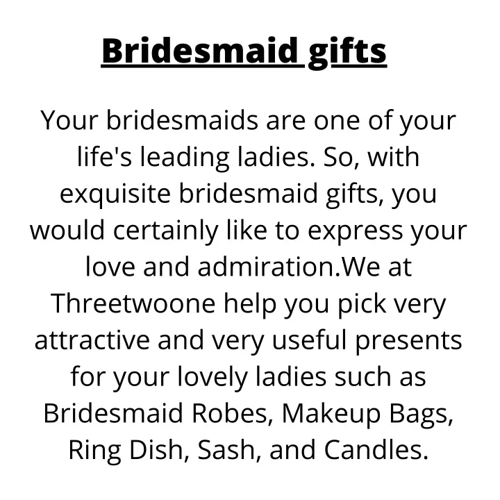 bridesmaid gifts