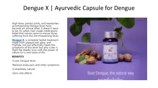 Dengue X | Ayurvedic Capsule for Dengue