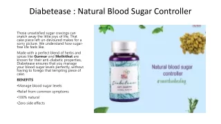 Diabetease | Natural Blood Sugar Controller