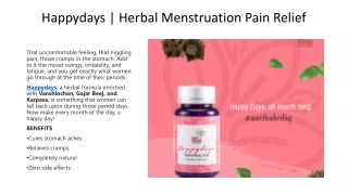 Happydays | Herbal Menstruation Pain Relief