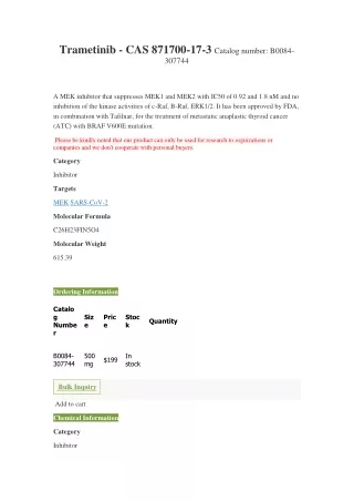 trametinib cas 871700 17 3 catalog number b0084