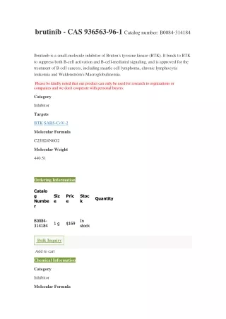 brutinib cas 936563 96 1 catalog number b0084