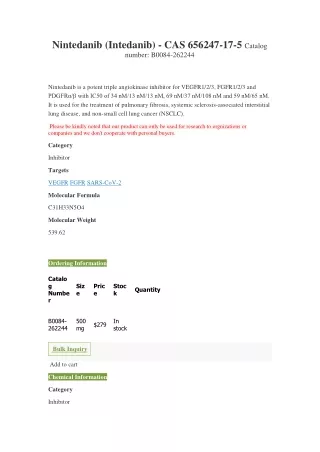 nintedanib intedanib cas 656247 17 5 catalog