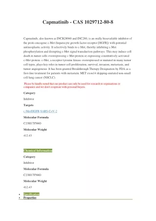 capmatinib cas 1029712 80 8