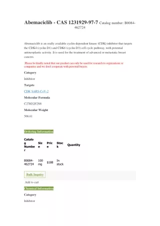 abemaciclib cas 1231929 97 7 catalog number b0084