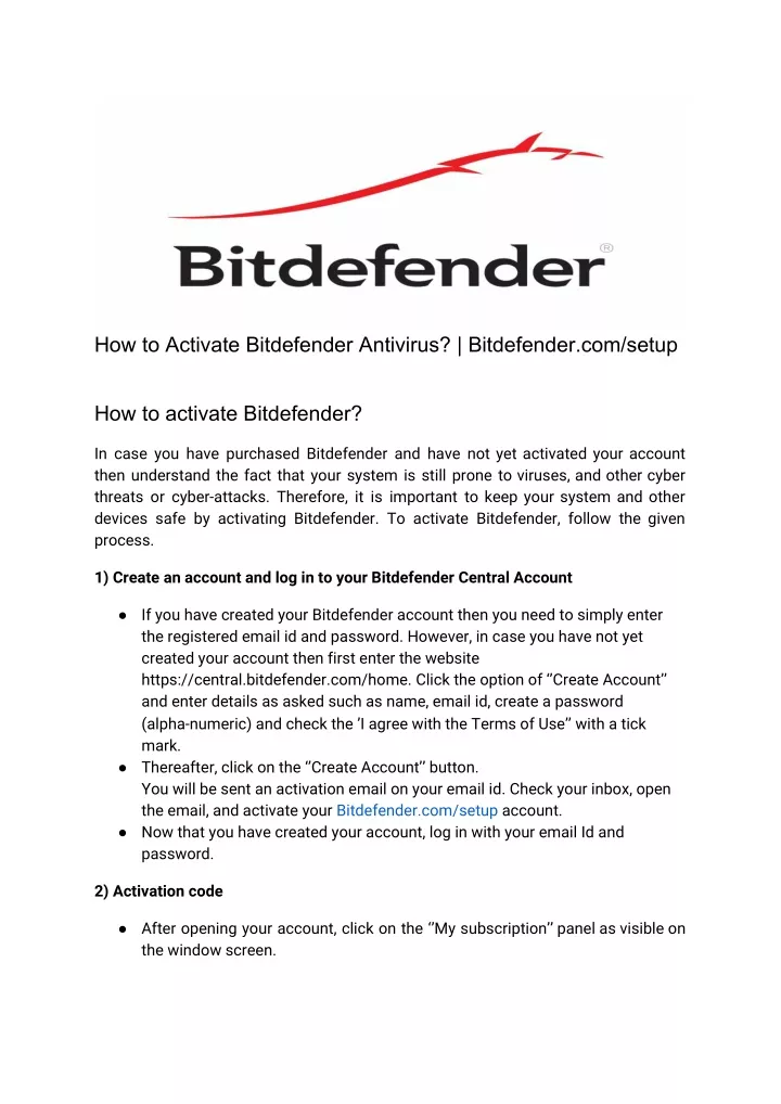 how to activate bitdefender antivirus bitdefender