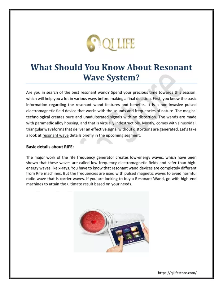 what should you know about resonant wave system
