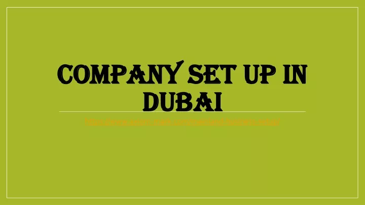 company set up in dubai