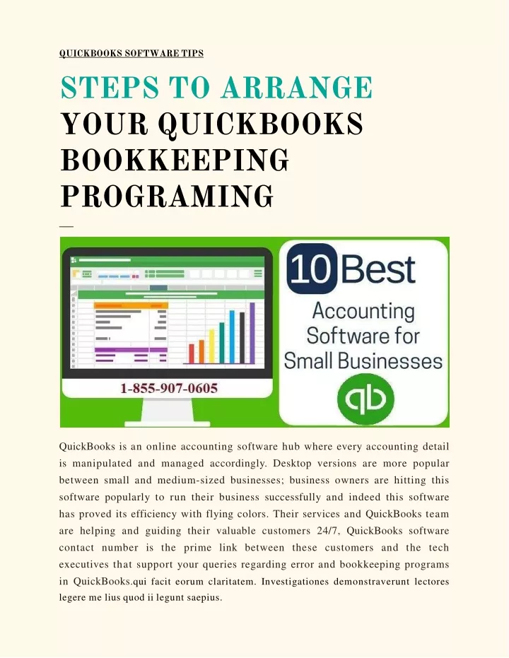s tep s to arrange your quickbooks bookkeeping programing