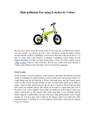 ride pollution free using ride pollution free