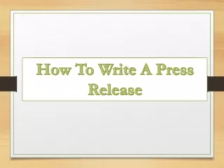how to write a press release