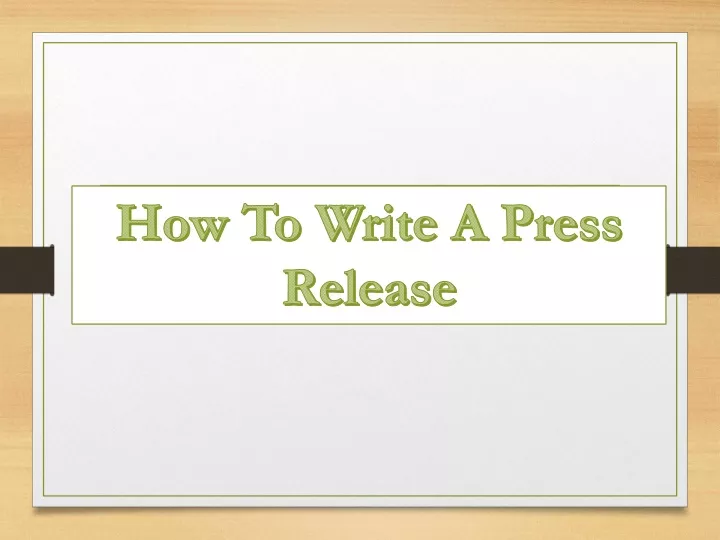 how to write a press release