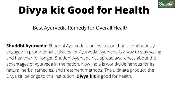 divya kit good for health