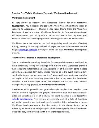 Choosing Free Vs Paid Wordpress Themes in Wordpress Development