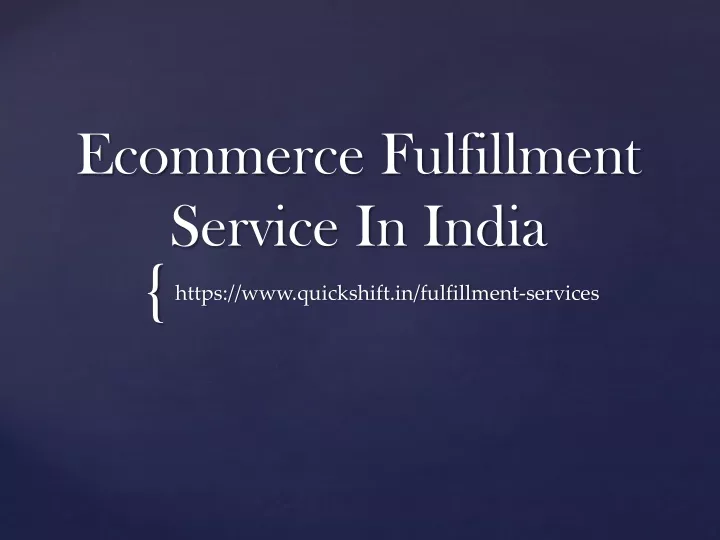 ecommerce fulfillment service in india