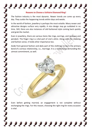Reasons to Choose a Solitaire Diamond Ring!