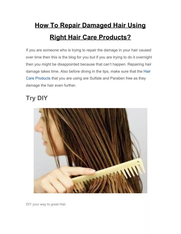 how to repair damaged hair using
