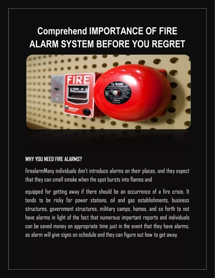 comprehend importance of fire alarm system before