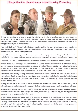 things shooters should know about hearing