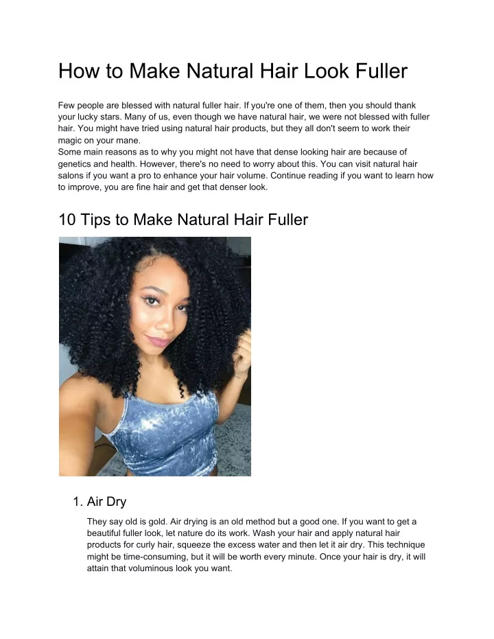 how to make natural hair look fuller