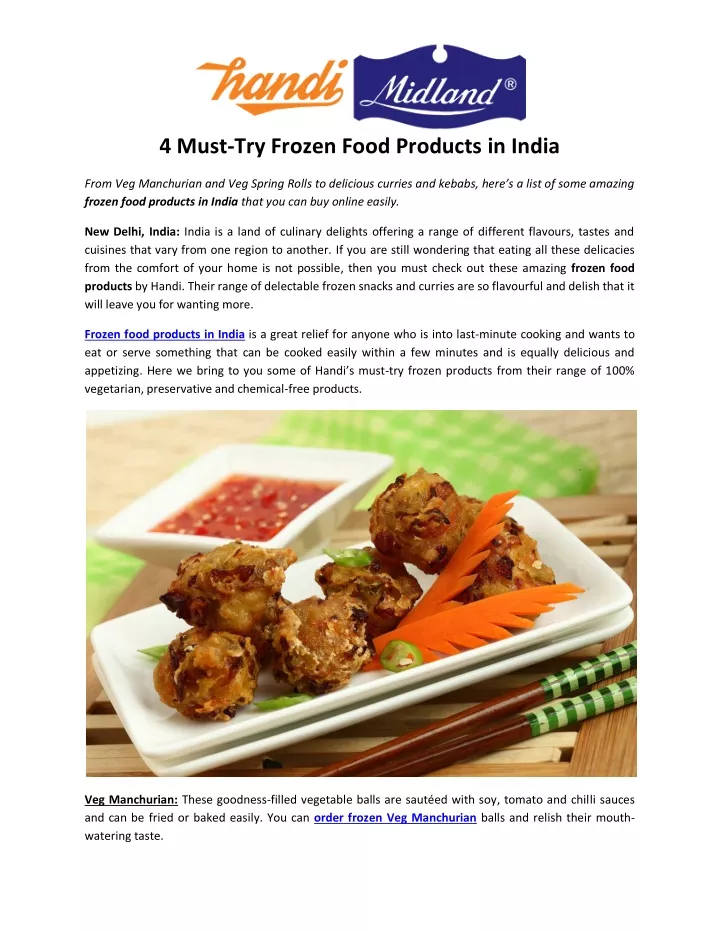 4 must try frozen food products in india