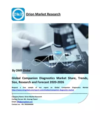 Global Companion Diagnostics Market Size, Industry Trends, Share and Forecast 2020-2026